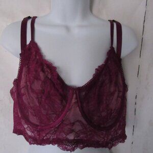 Torrid Curve Bra 2 2X Purple Lace Plus Size Underwire Longline